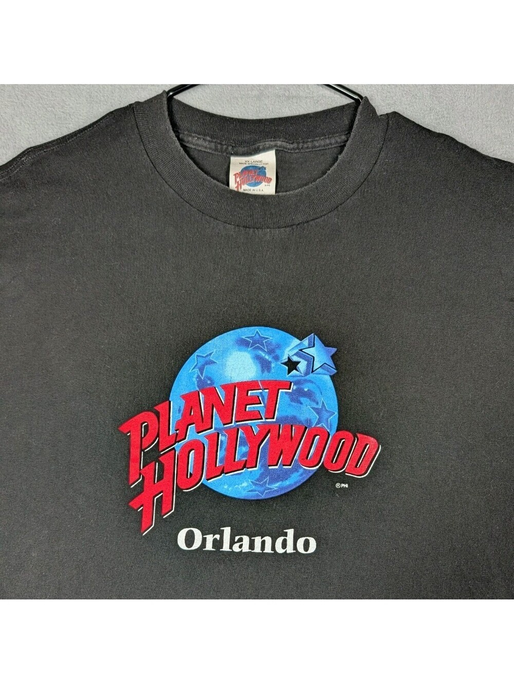 Planet Hollywood Mens XXL Black Vintage 90s Orlando USA Made Graphic Tee T Shirt